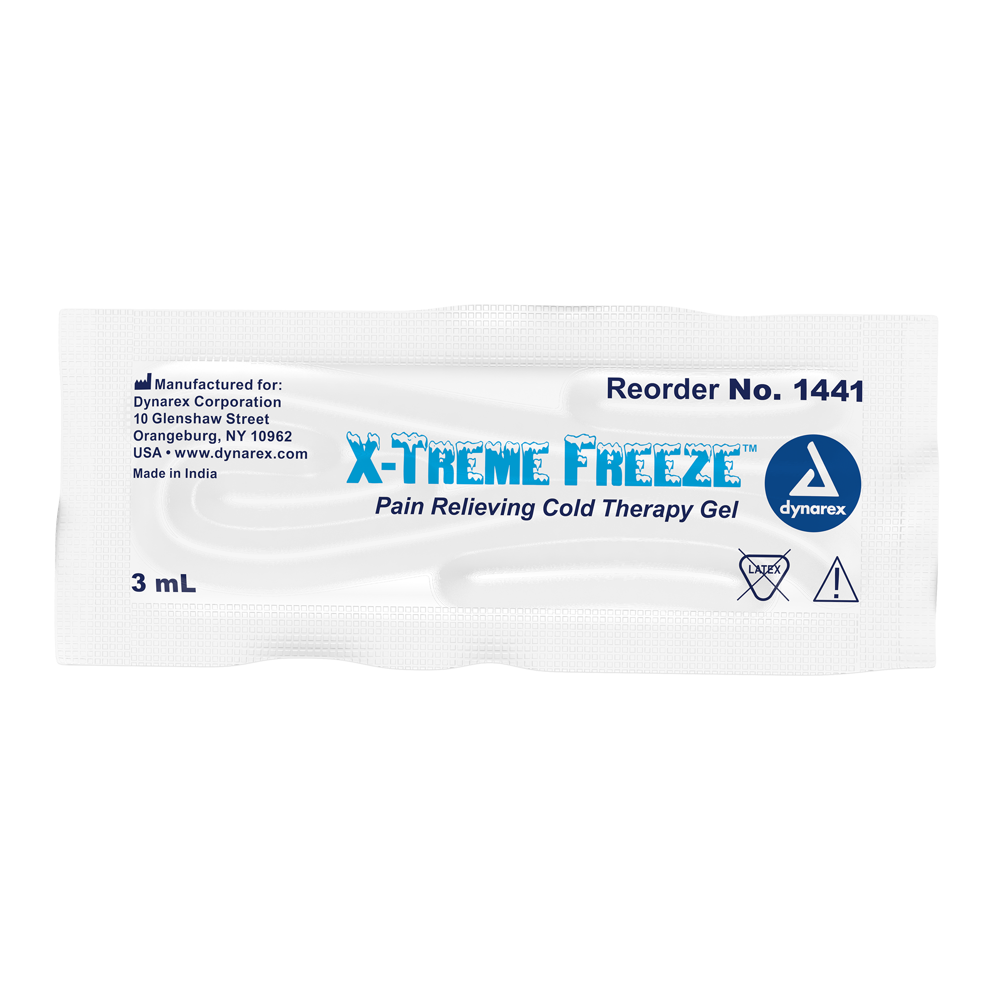 1441 Dynarex X-Treme Freeze Pain Relieving Cold Therapy Gel - 3mL packets
